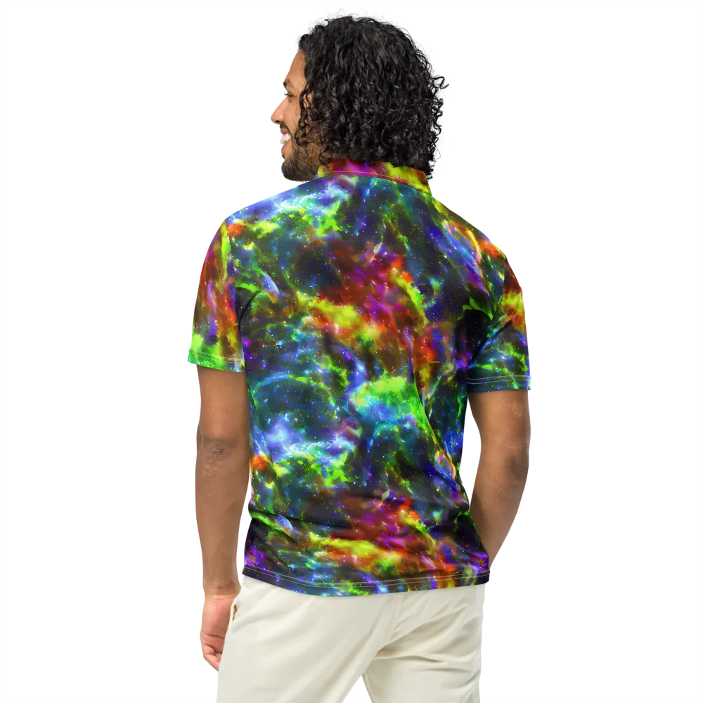 Neer Nebula on Men's Slim Fit Polo Shirt — Back