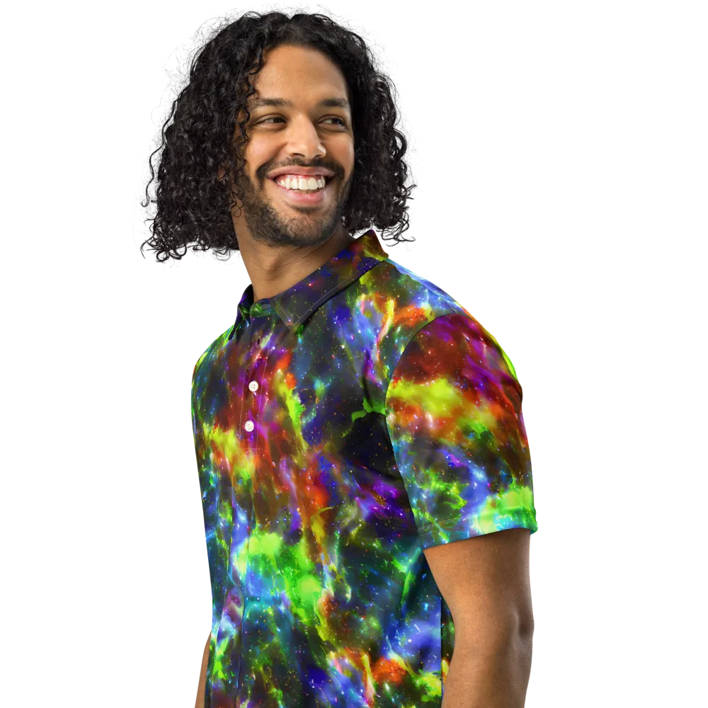 Neer Nebula on Men's Slim Fit Polo Shirt — Left Front
