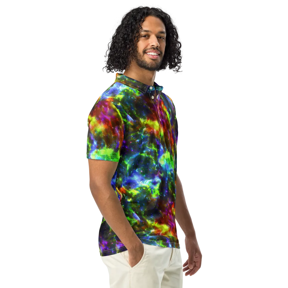 Neer Nebula on Men's Slim Fit Polo Shirt — Right Front