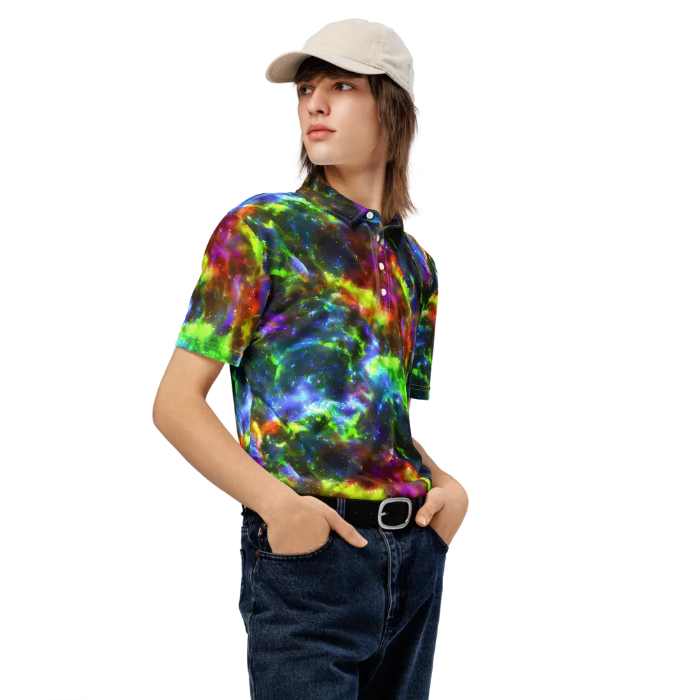 Neer Nebula on Men's Slim Fit Polo Shirt — Right Front