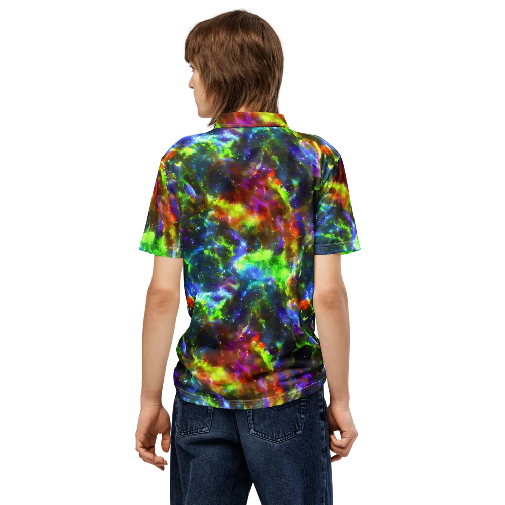 Neer Nebula on Men's Slim Fit Polo Shirt — Back