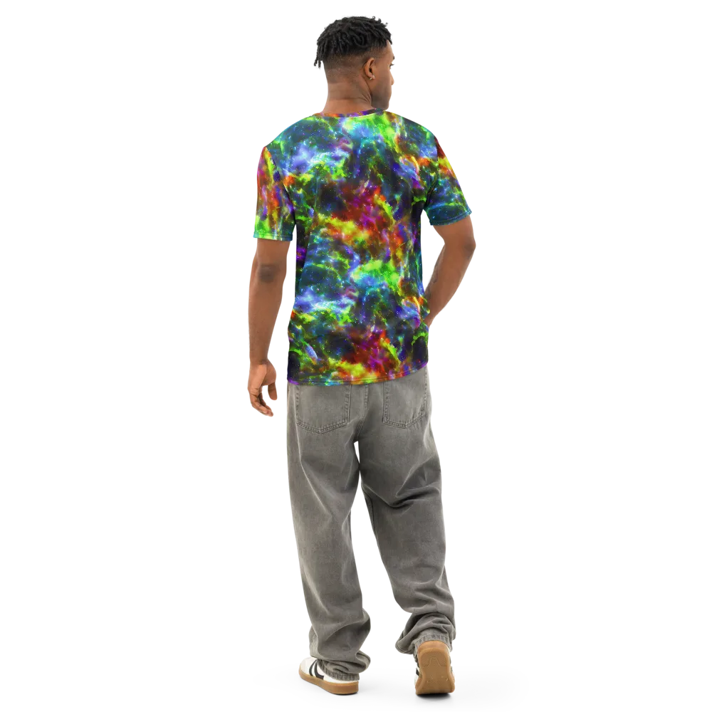 Neer Nebula on Men's Cotton Crew Neck T-Shirt — Back