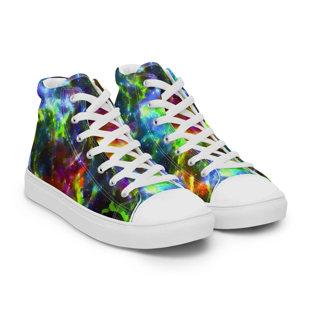 Neer Nebula on Men's High Top Canvas Shoes — Right Front