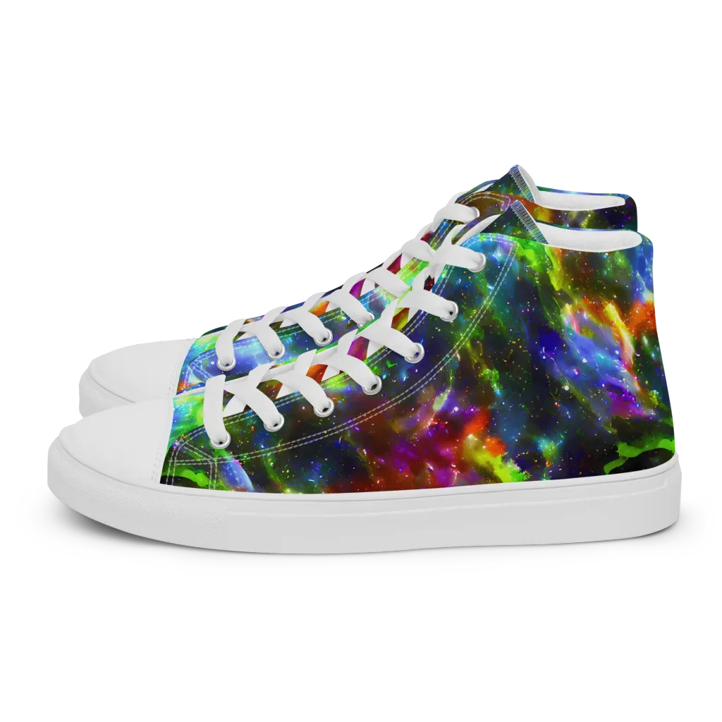 Neer Nebula on Men's High Top Canvas Shoes — Left