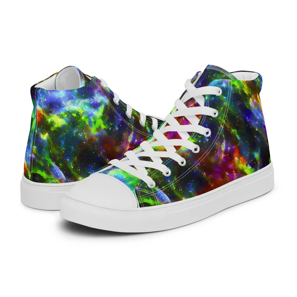 Neer Nebula on Men's High Top Canvas Shoes — Left
