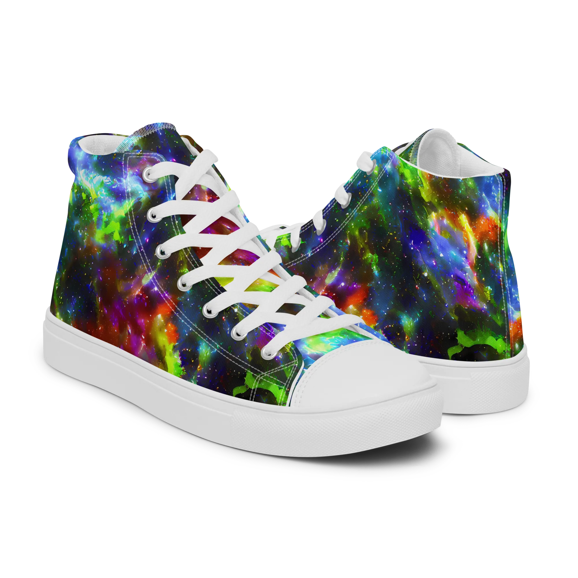 Neer Nebula on Men's High Top Canvas Shoes — Right