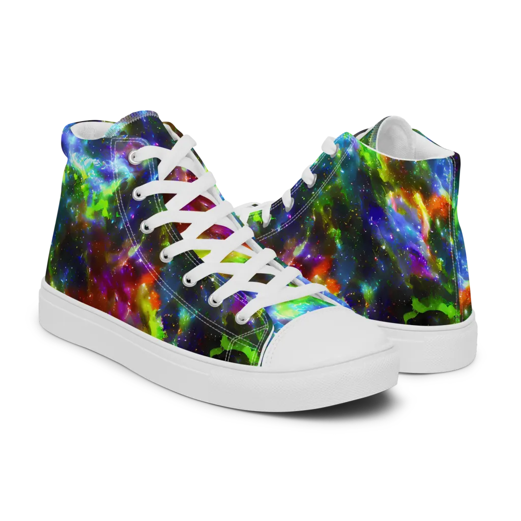 Neer Nebula on Men's High Top Canvas Shoes — Right