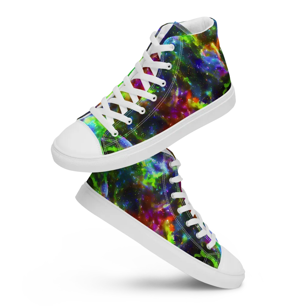 Neer Nebula on Men's High Top Canvas Shoes — Front