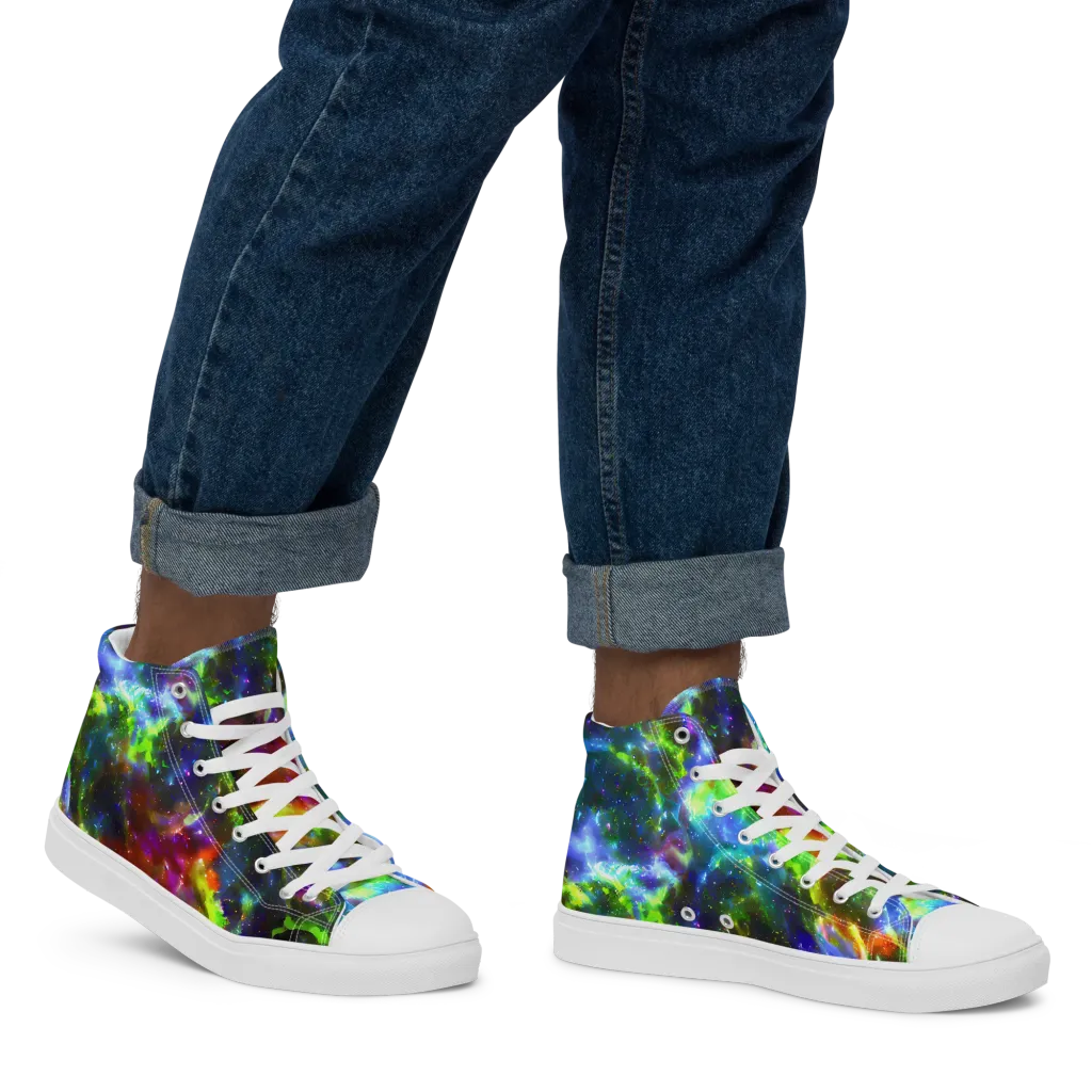 Neer Nebula on Men's High Top Canvas Shoes — Right