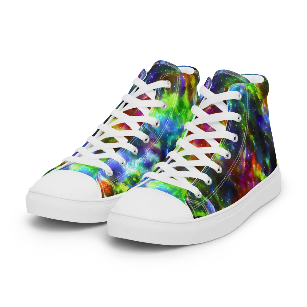 Neer Nebula on Women's High Top Canvas Shoes — Left Front