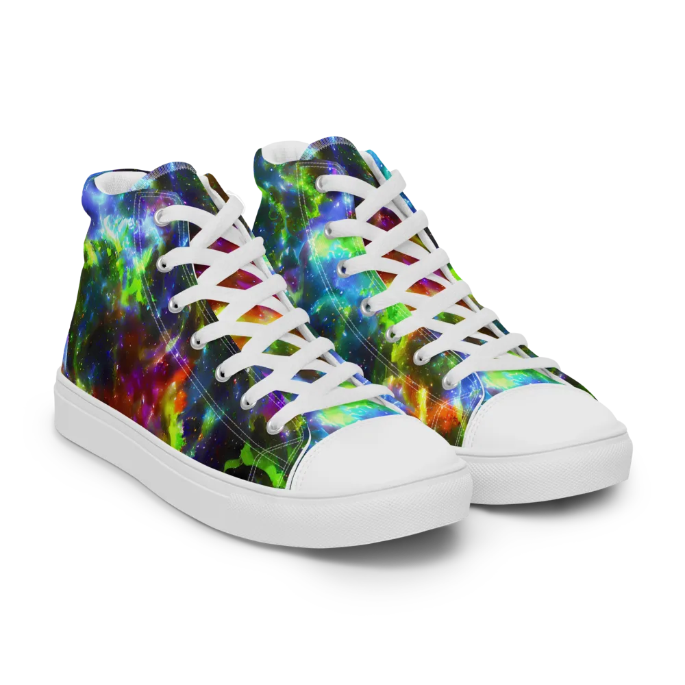 Neer Nebula on Women's High Top Canvas Shoes — Right Front