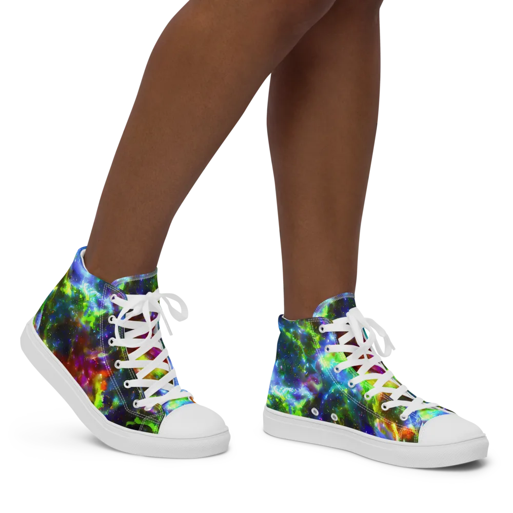 Neer Nebula on Women's High Top Canvas Shoes — Right