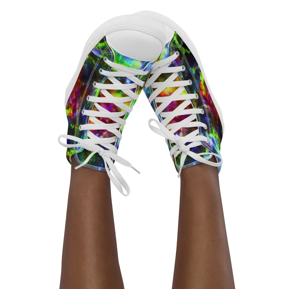 Neer Nebula on Women's High Top Canvas Shoes — Front