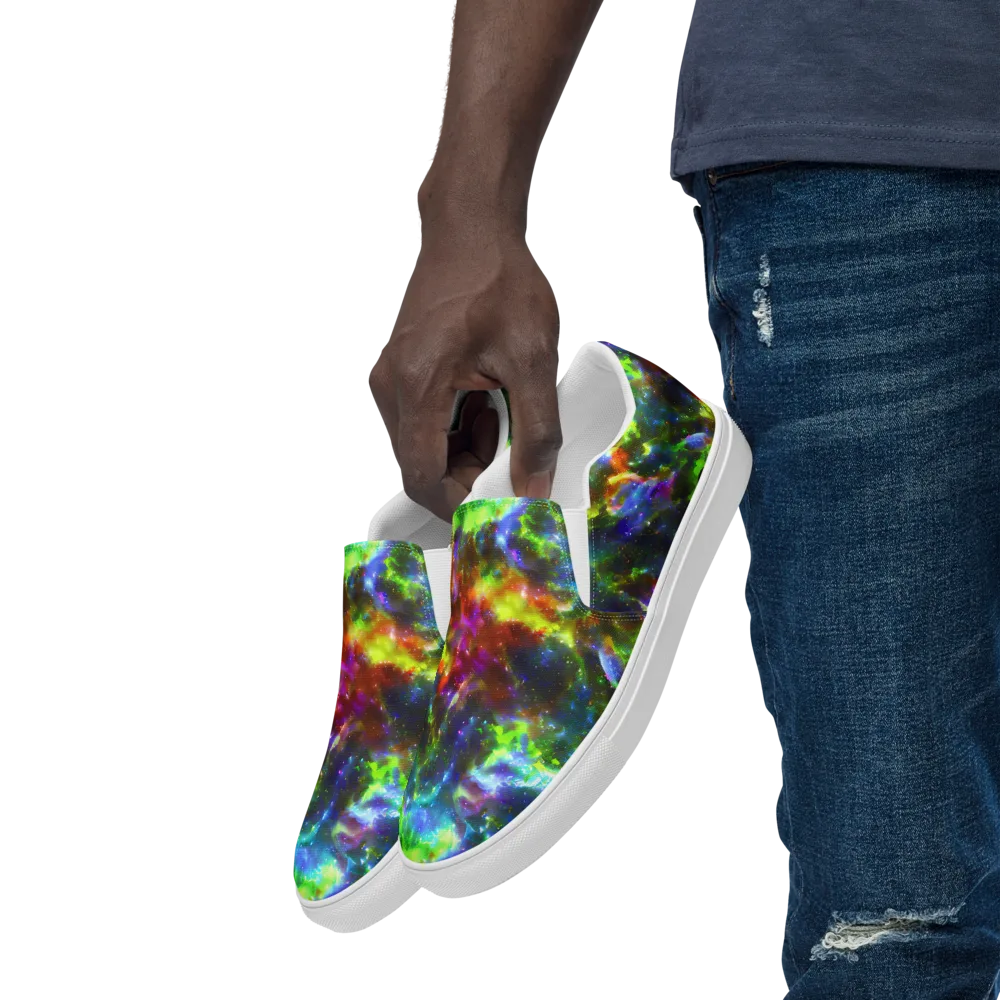 Neer Nebula on Men's Slip-On Canvas Shoes — Left Front