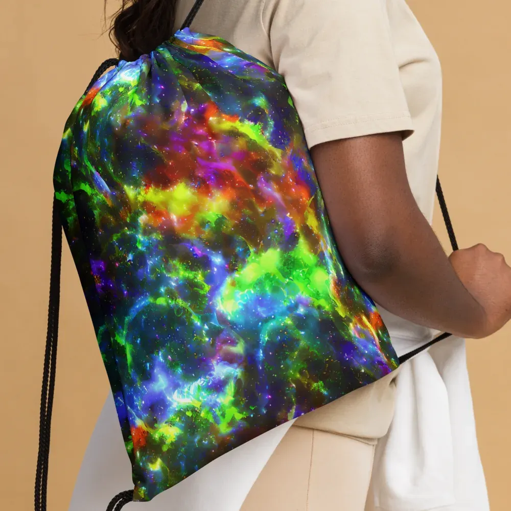 Neer Nebula on Drawstring Bag — Front