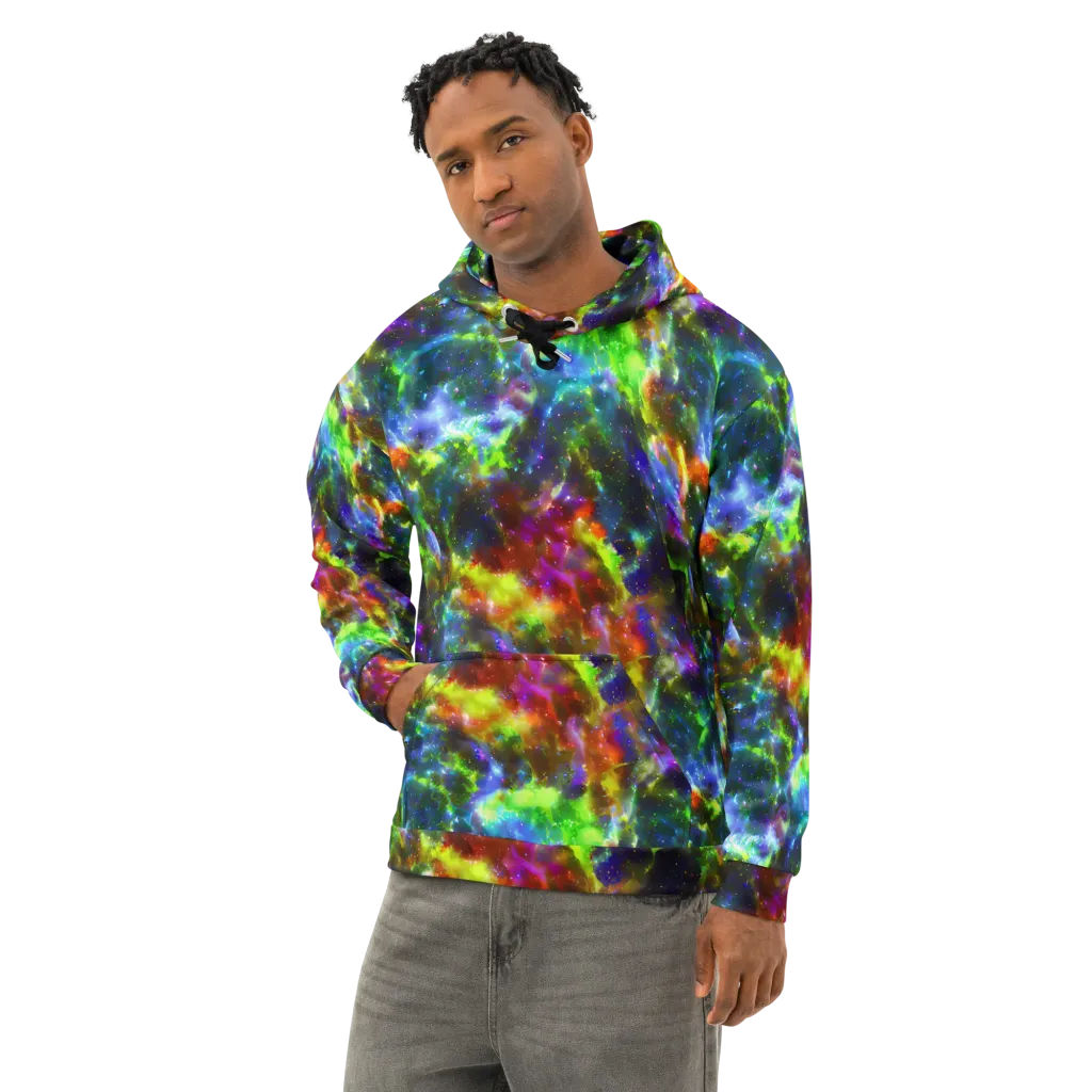 Neer Nebula on Cotton Hoodie — Left Front