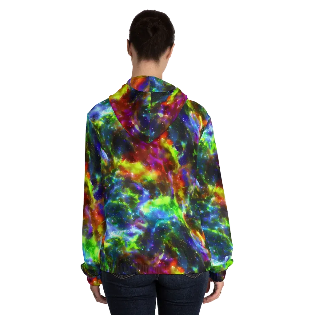 Neer Nebula on Women's Full-Zip Hoodie — Back On Person