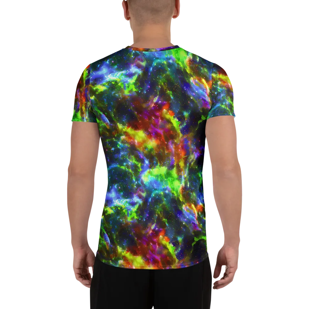 Neer Nebula on Men's Athletic T-Shirt — Back