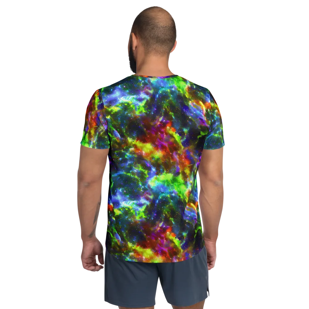 Neer Nebula on Men's Athletic T-Shirt — Back
