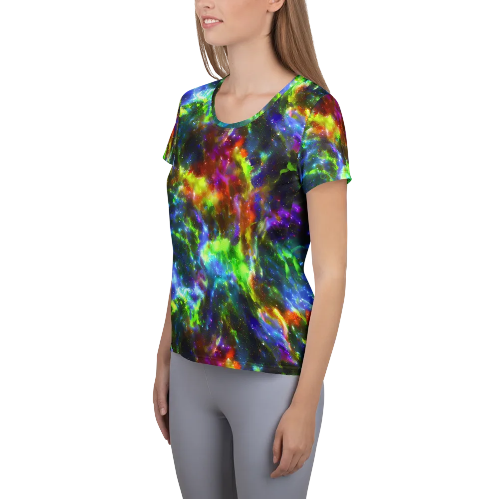 Neer Nebula on Women's Athletic T-Shirt — Left