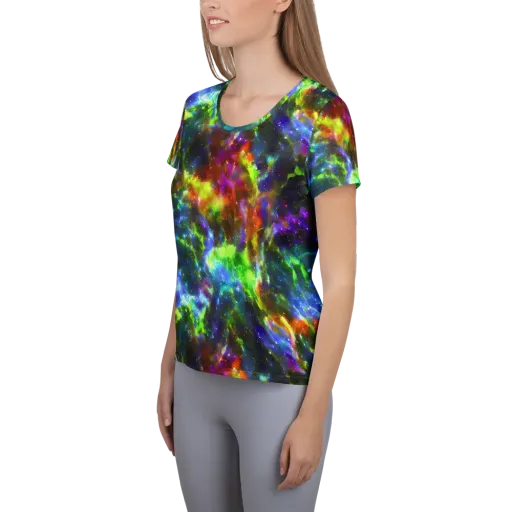 Neer Nebula on a Women's Athletic T-Shirt