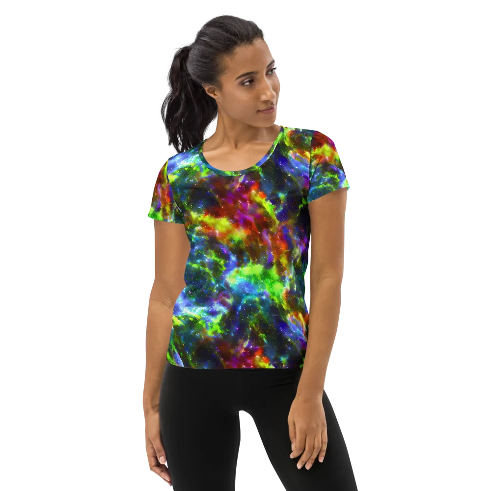 Neer Nebula on Women's Athletic T-Shirt — Front