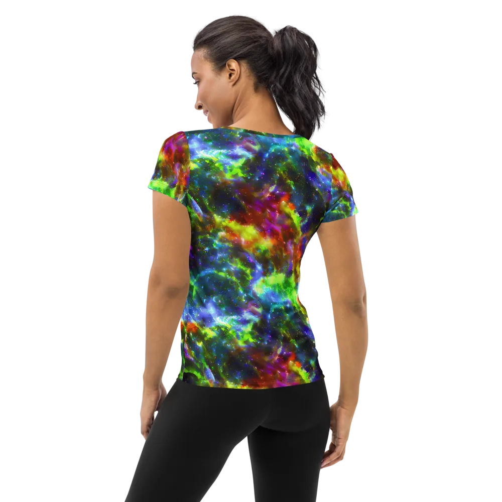 Neer Nebula on Women's Athletic T-Shirt — Back