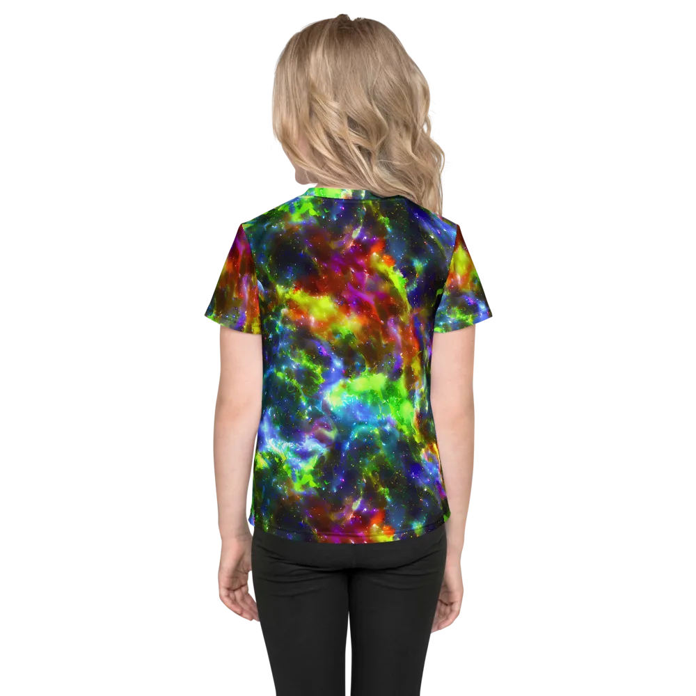 Neer Nebula on Kids Crew Neck T-Shirt — Back