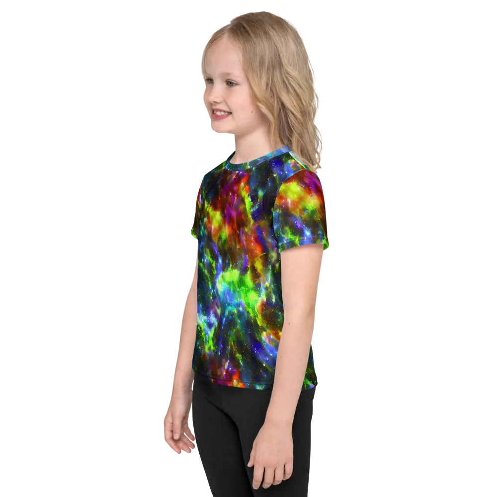 Neer Nebula on Kids Crew Neck T-Shirt — Left