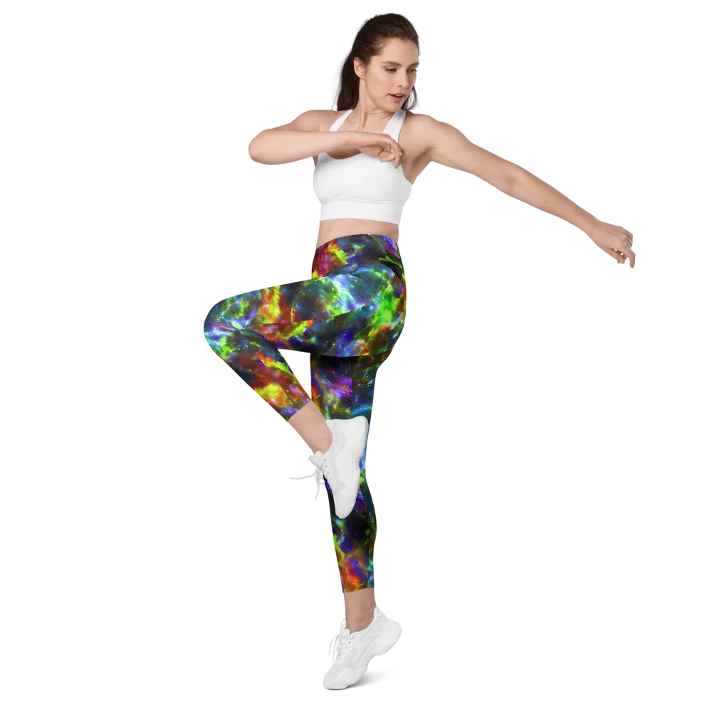Neer Nebula on Leggings with Pockets — Left Front