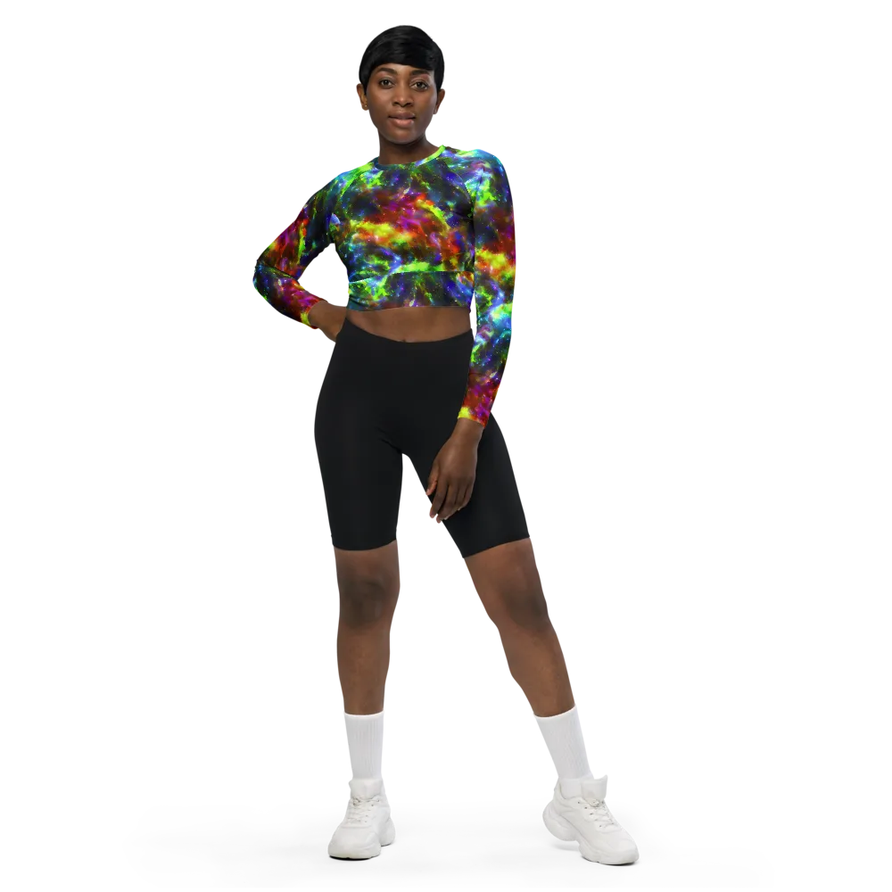 Neer Nebula on Long Sleeve Crop Top — Front