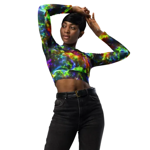 Neer Nebula on a Long Sleeve Crop Top