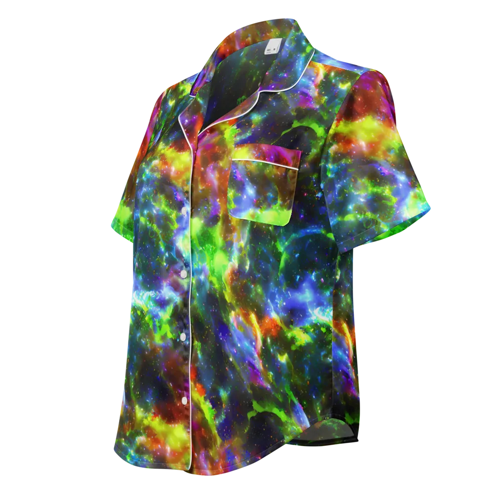 Neer Nebula on Women's Short Sleeve Pajama Top — Left Front