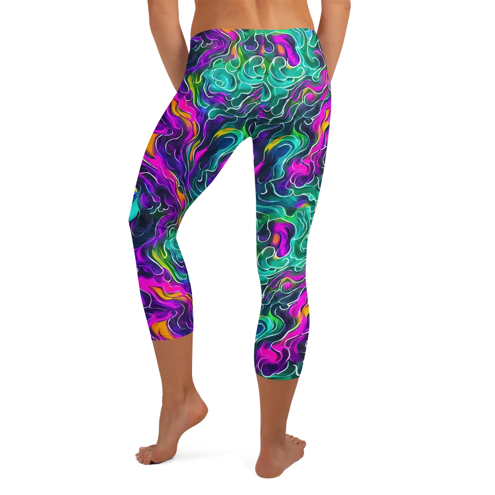 Vortex Dream on Capri Leggings — Back