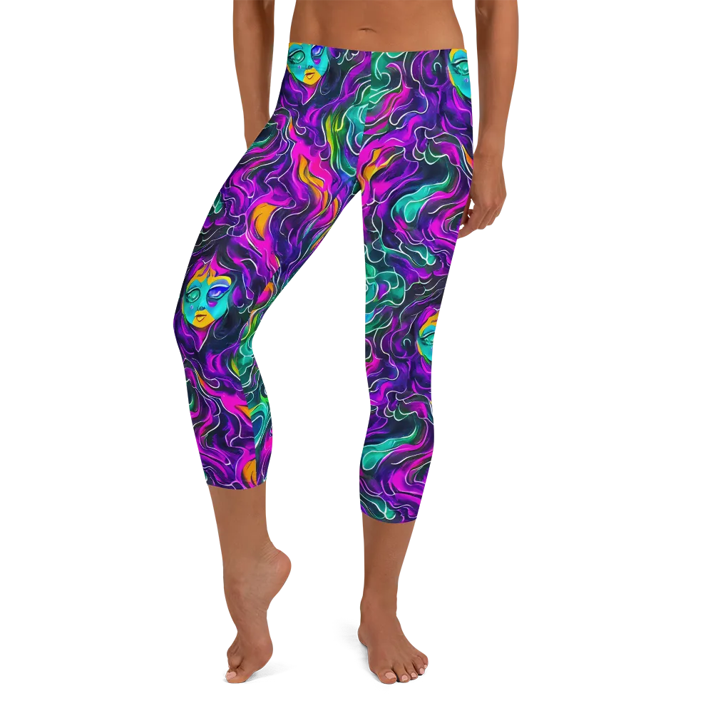 Vortex Dream on Capri Leggings — Front