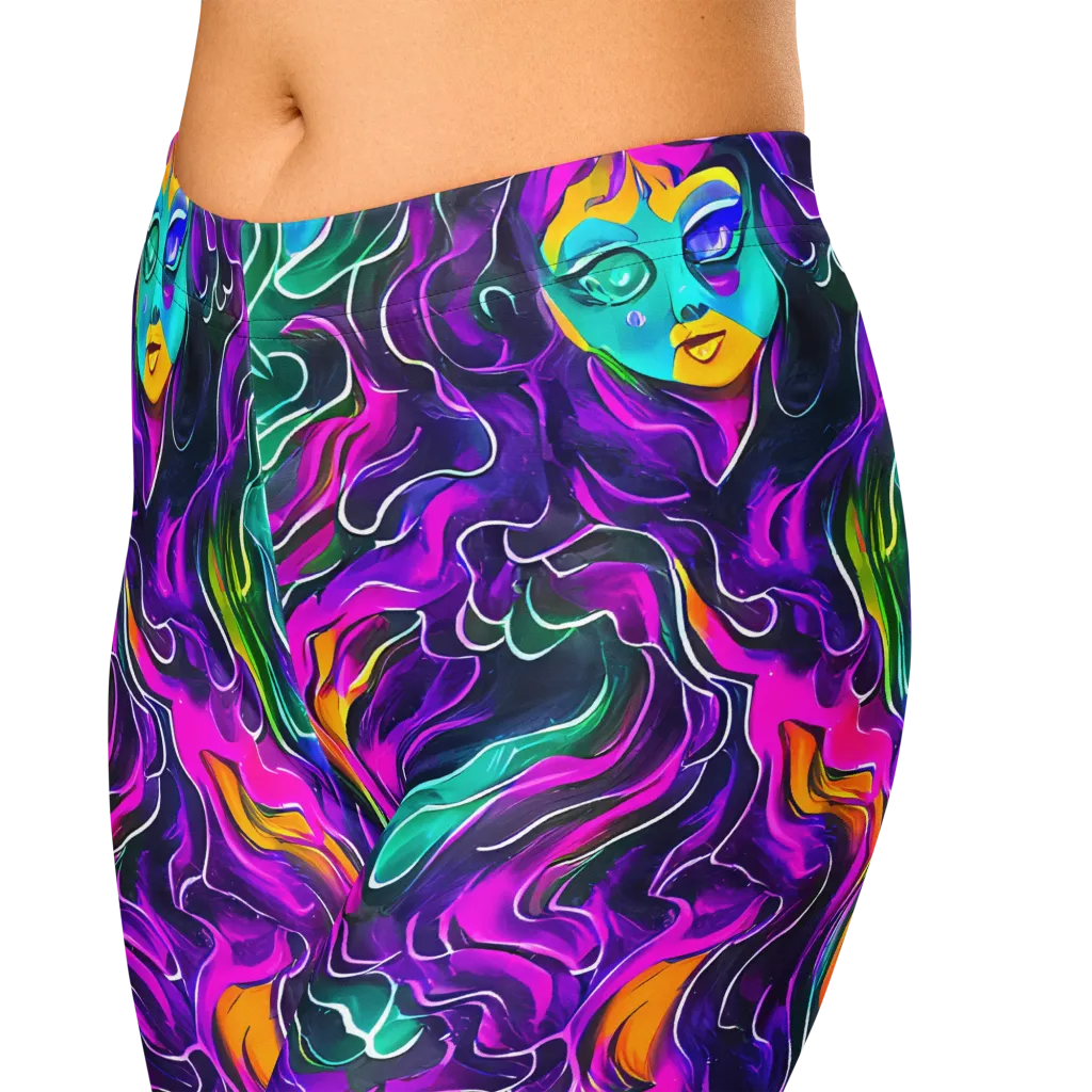 Vortex Dream on Capri Leggings — Zoomed-in