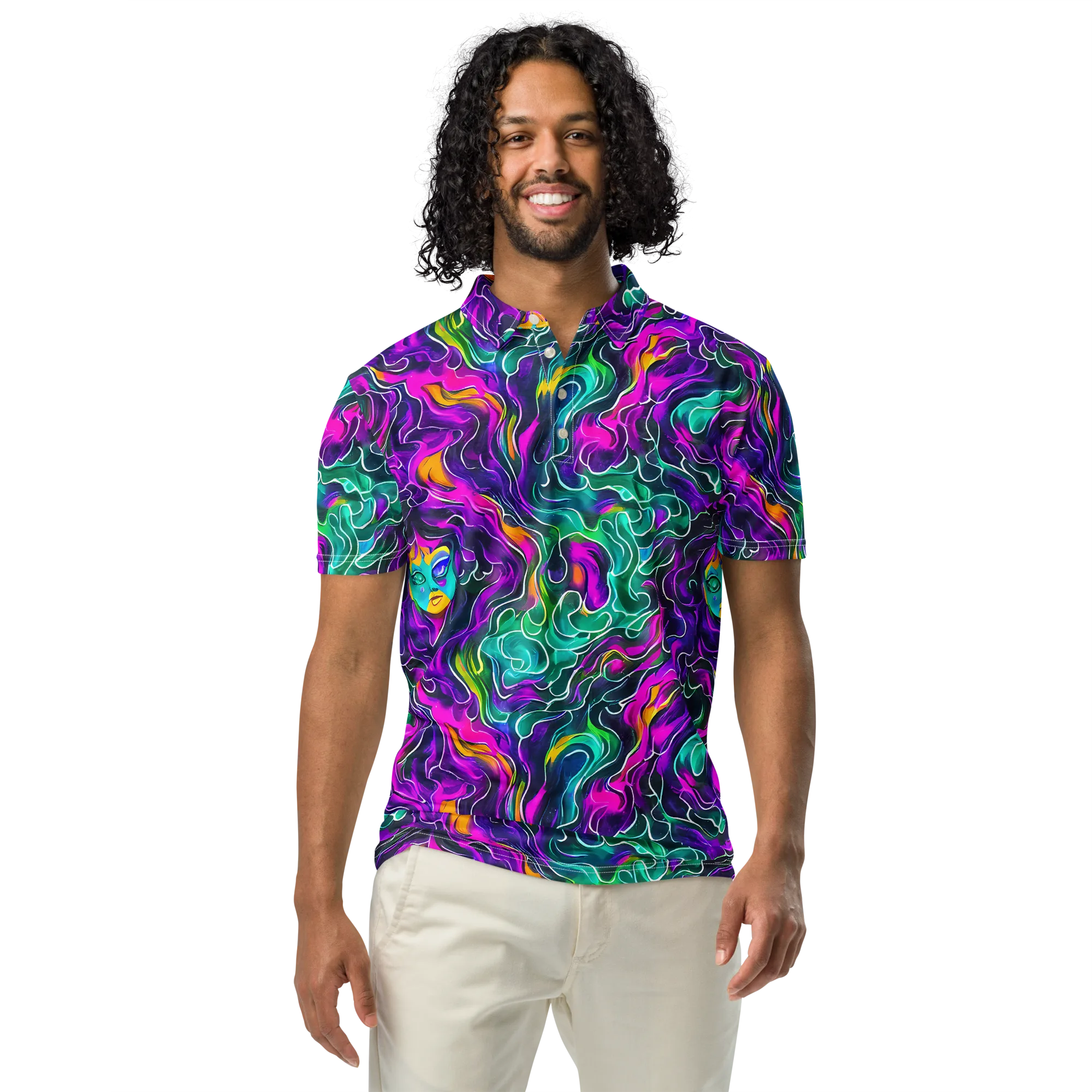 Vortex Dream on Men's Slim Fit Polo Shirt — Front
