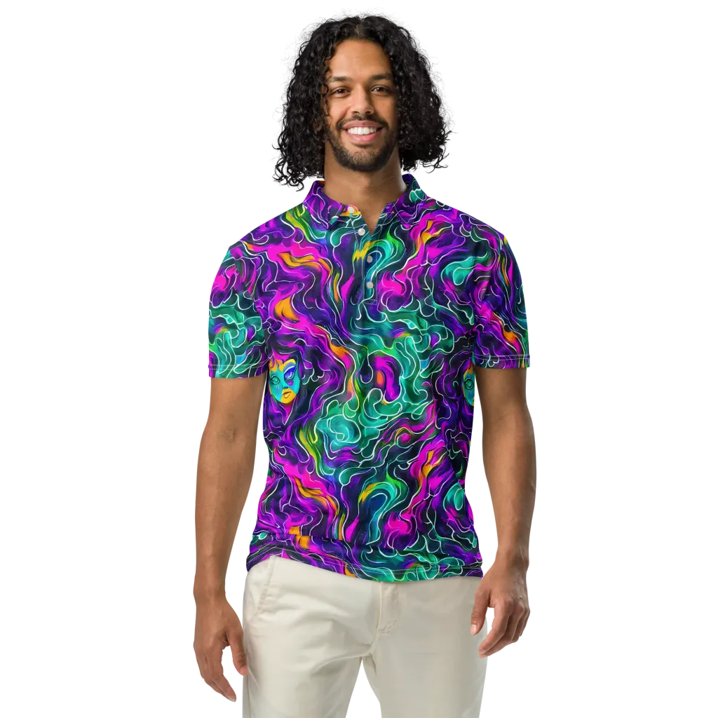 Vortex Dream on Men's Slim Fit Polo Shirt — Front