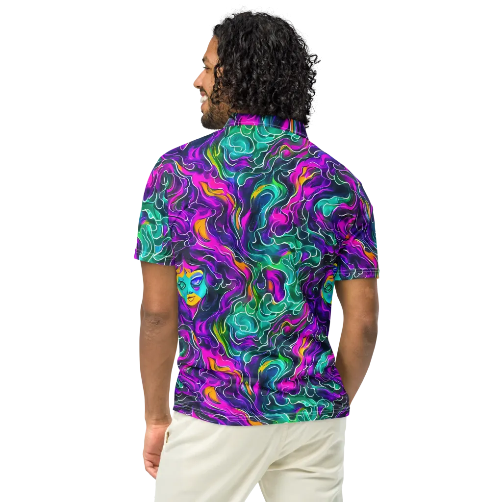 Vortex Dream on Men's Slim Fit Polo Shirt — Back