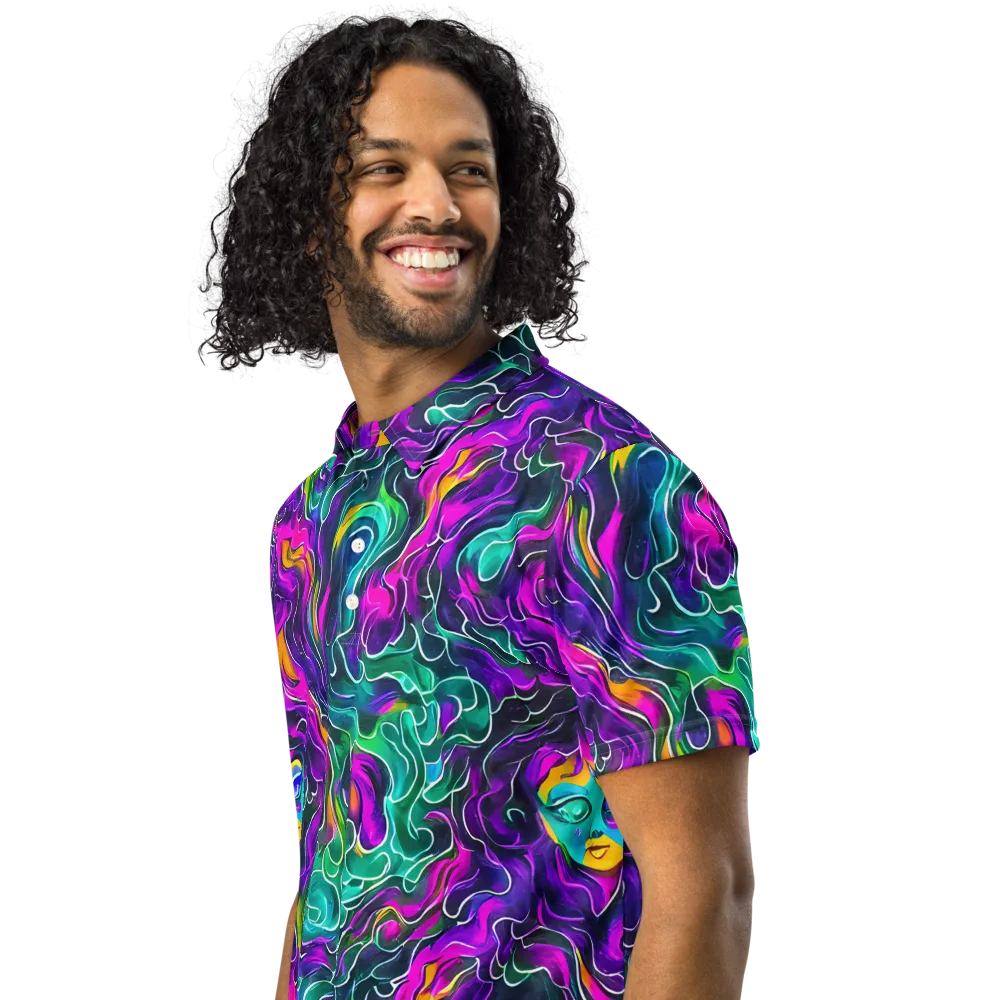 Vortex Dream on Men's Slim Fit Polo Shirt — Left Front