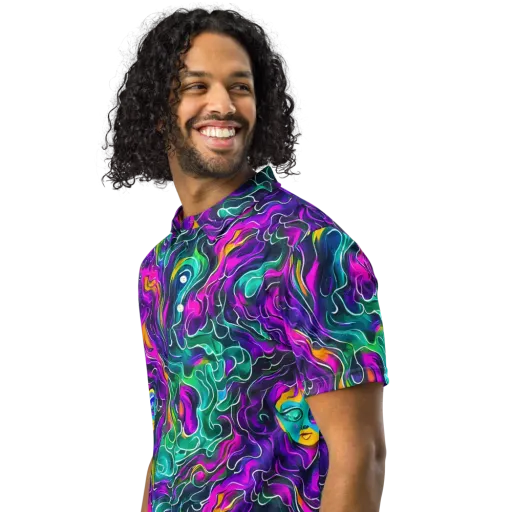 Vortex Dream on a Men's Slim Fit Polo Shirt