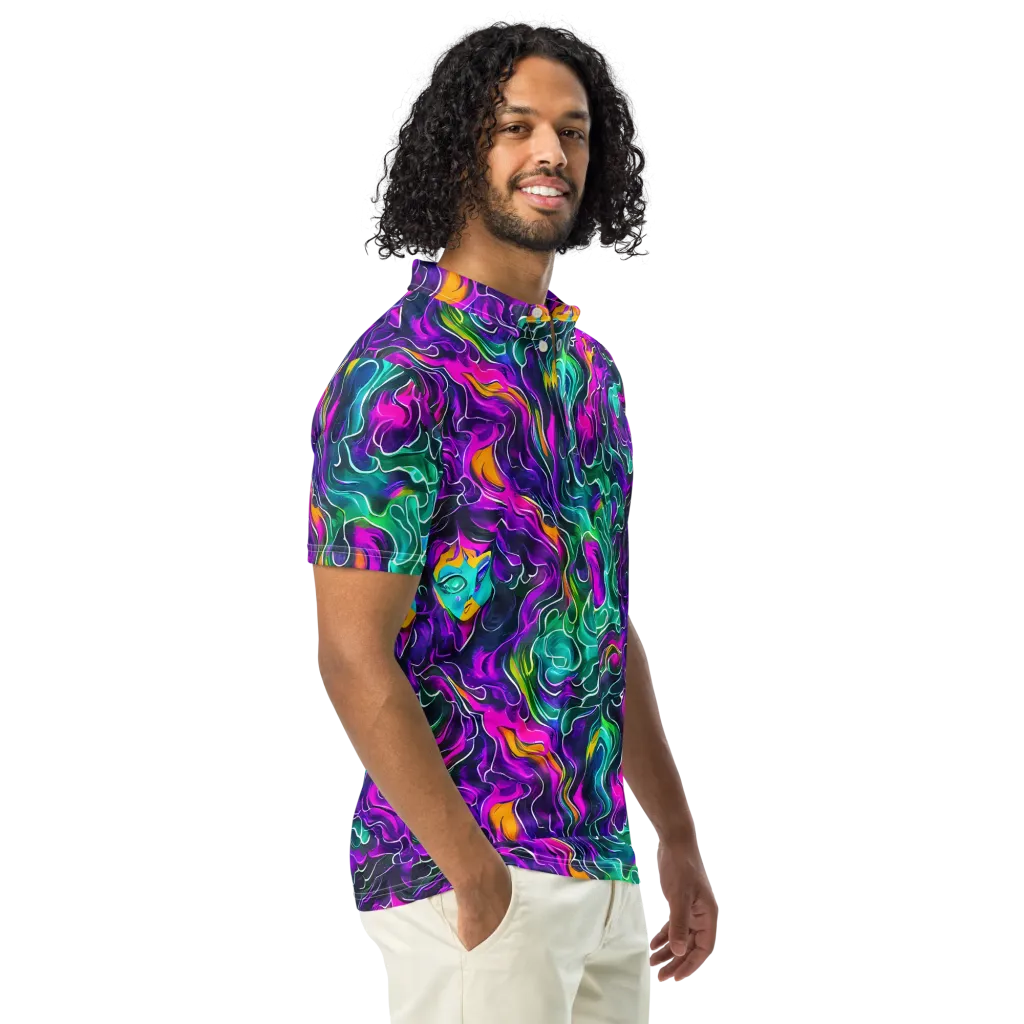 Vortex Dream on Men's Slim Fit Polo Shirt — Right Front