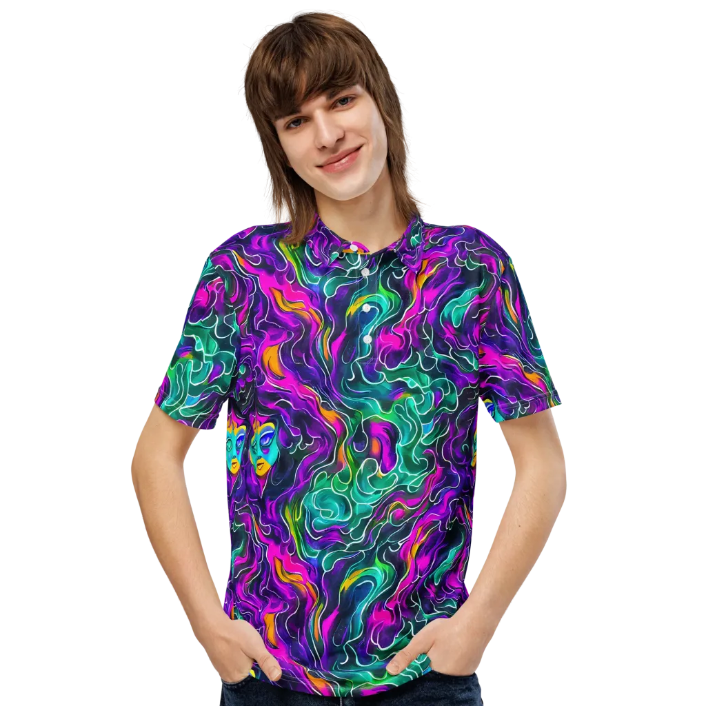 Vortex Dream on Men's Slim Fit Polo Shirt — Front