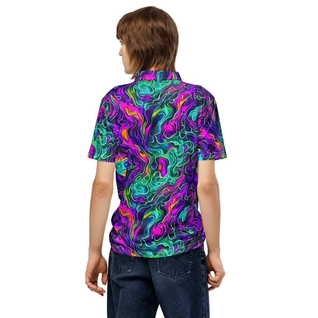 Vortex Dream on Men's Slim Fit Polo Shirt — Back