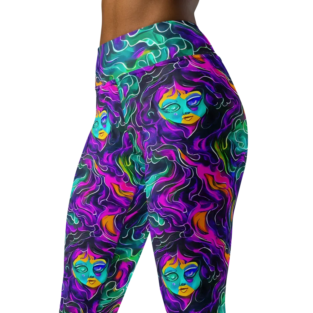Vortex Dream on Yoga Leggings — Left Front