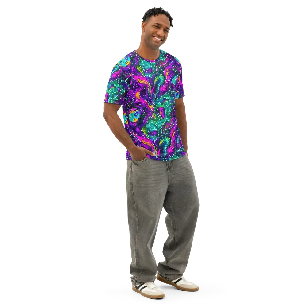Vortex Dream on Men's Cotton Crew Neck T-Shirt — Right Front
