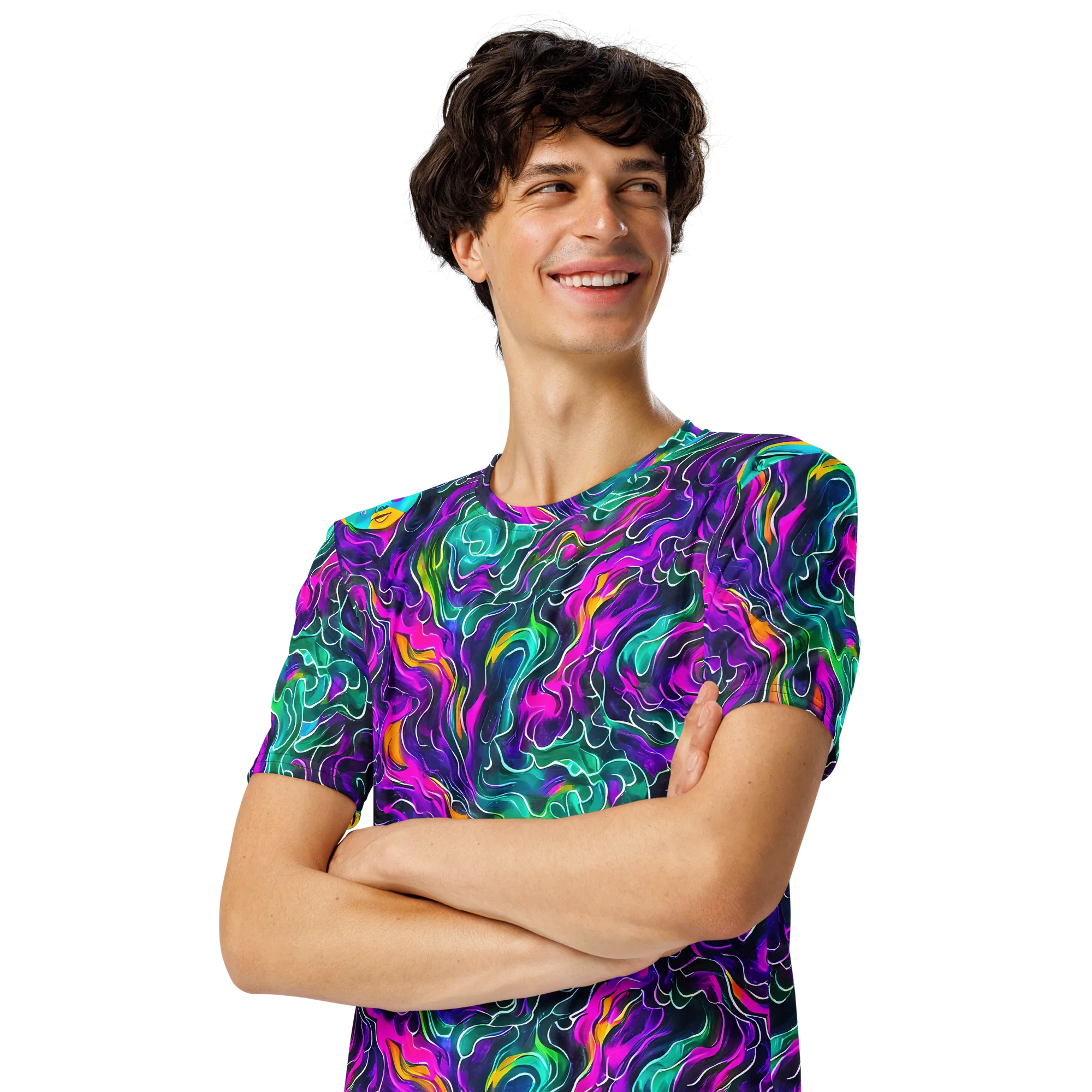 Vortex Dream on Men's Crew Neck T-Shirt — Left Front