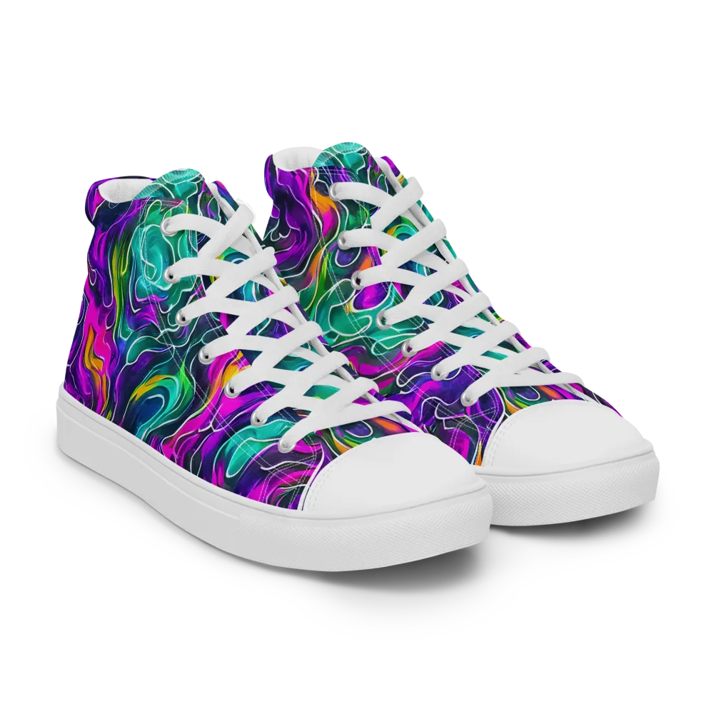 Vortex Dream on Men's High Top Canvas Shoes — Right Front
