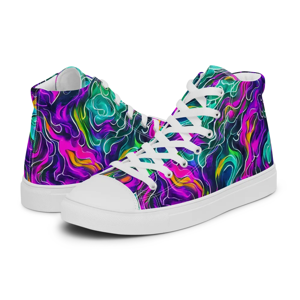 Vortex Dream on Men's High Top Canvas Shoes — Left