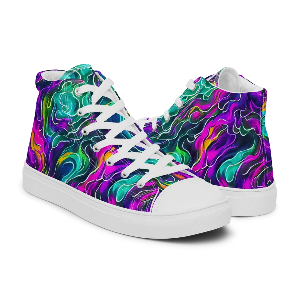 Vortex Dream on Men's High Top Canvas Shoes — Right